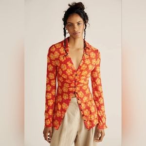 Free People Lucky Shirtee Poppy,XS